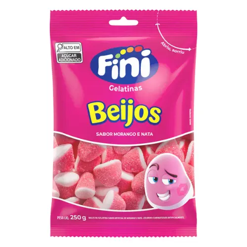 Bala Fini Beijos Morango 100g