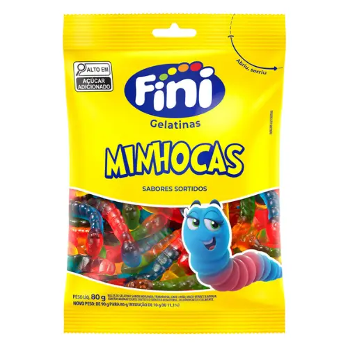 Bala Fini Minhocas 80g