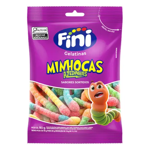 Bala Fini Minhocas Cítricas 90g