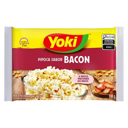 Pipoca Yoki sabor Bacon 100g