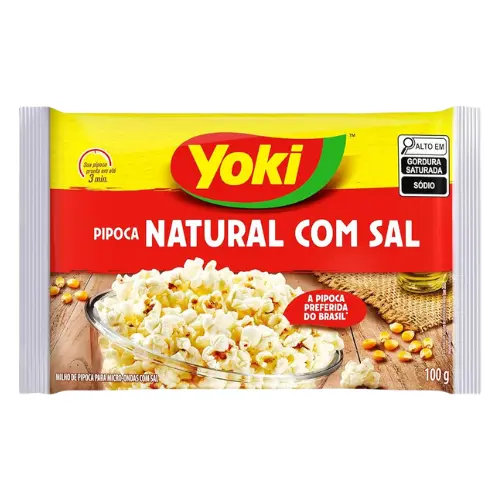 Pipoca Yoki sabor Natural com Sal 100g