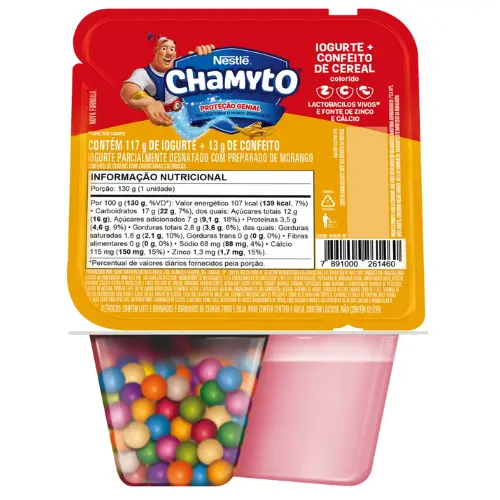 Iogurte Chamyto Morango + Cereais Coloridos 130g