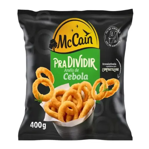 Anéis de cebola empanados congelados McCain 400g