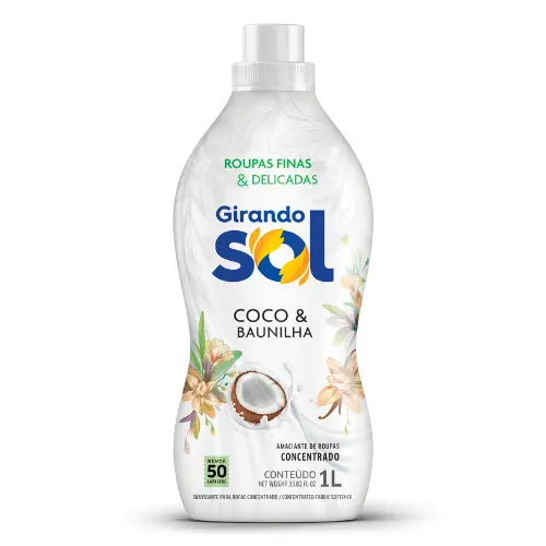 Amaciante Girando Sol Concentrado Coco e Baunilha 1l