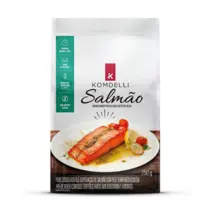 Filé de salmão com pele temperado Komdelli 250g