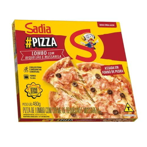 Pizza lombo com requeijão e mussarela 460g
