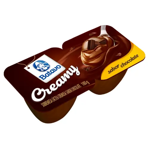 Sobremesa Láctea Chocolate Batavo Creamy Bandeja 180g 2 Unidades