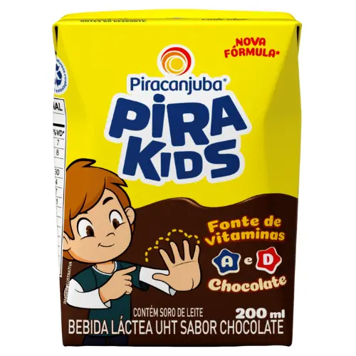 Bebida Láctea Chocolate Pirakids  Piracanjuba 200ml