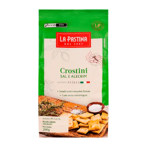Crostini com Sal Marinho e Alecrim La Pastina 200g
