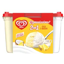 Sorvete Kibon Cremosíssimo 2 em 1 Fruta Tropical Abacaxi e Coco 2L