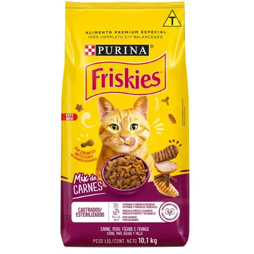 A ração Friskies® Mix de carnes 1Kg