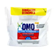 Tira Manchas em pó Extra Poder Roupas Brancas Refil Omo 380g
