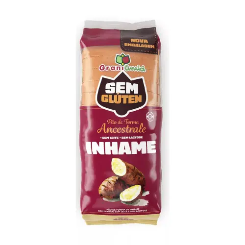 Pão de Forma Inhame Sem Glúten, Sem Leite, Sem Lactose - Grani Amici 420g