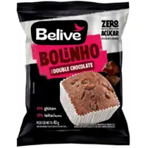 Bolinho Sem Açúcar Sabor Double Chocolate Belive 40g