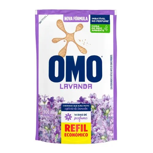 Lava Roupas líquido Lavanda Refil Omo 900ml