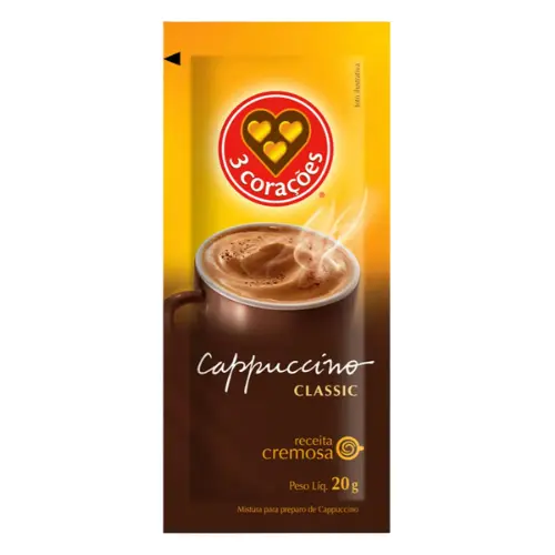 Sachê mistura de café Cappuccino 20g 3 corações