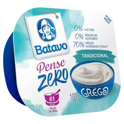 Iogurte Batavo Grego Tradicional Pense Zero 100g