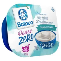 Iogurte Batavo Grego Tradicional Pense Zero 100g