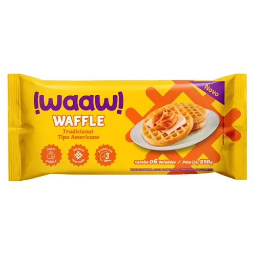 Waffle Tradicional tipo americano !Waaw! 210g