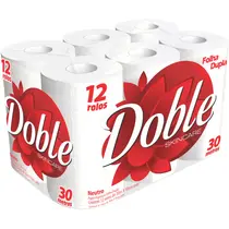 Papel Higiênico Doble Folha Dupla 30m com 12 unidades