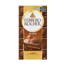 Barra de chocolate ao leite com avelãs Ferrero Rocher 90g