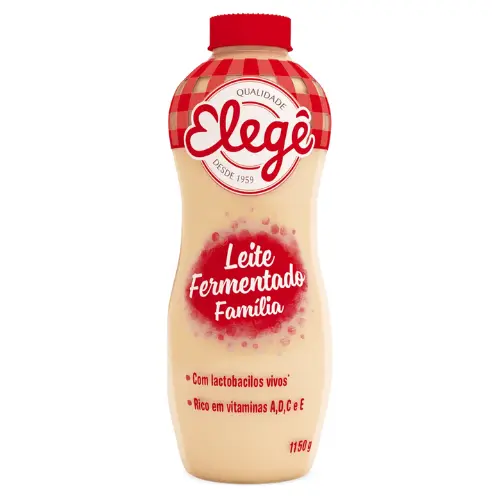 Leite Fermentado Desnatado Elegê Garrafa 1150g Tamanho Família