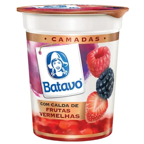 Iogurte Parcialmente Desnatado Calda Frutas Vermelhas Batavo 100g