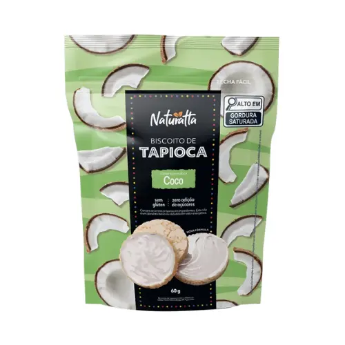 Biscoito Tapioca Coco Zero Açúcar Naturatta 60G