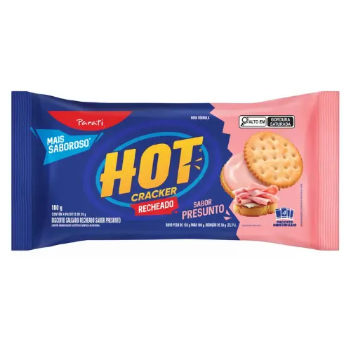 Biscoito Recheado Parati Hot Cracker Presunto 100g