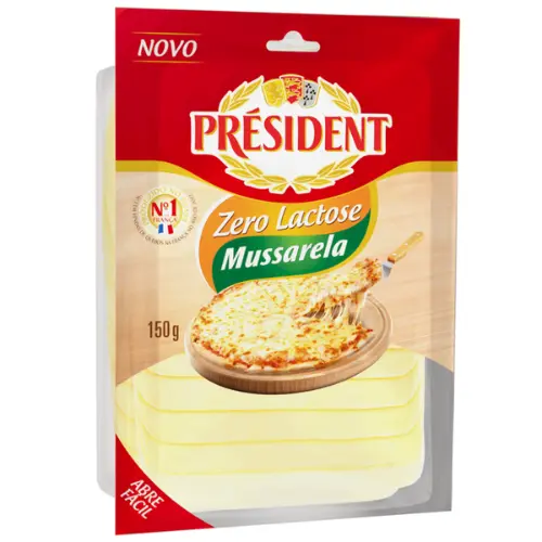 Queijo Mussarela Fatiado Zero Lactose Président 150g