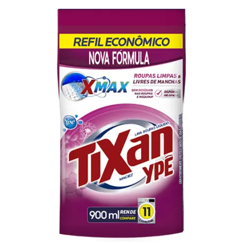 Lava Roupas líquido Maciez Refil Tixan Ypê 900ml