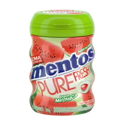 Chiclete Mentos Pure Fresh Sem Açúcar Melancia 56g
