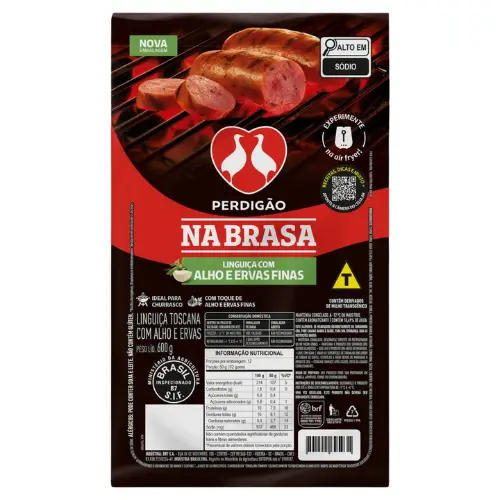 Linguiça Toscana PERDIGÃO Nabrasa Congelada Alho e Ervas 600g
