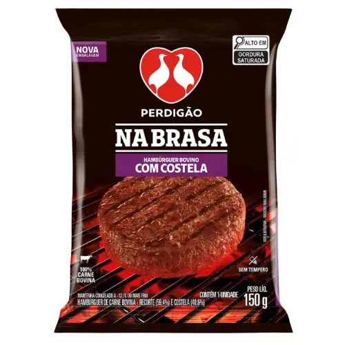Hambúrguer Bovino Com Costela Na Brasa Perdigao 150g