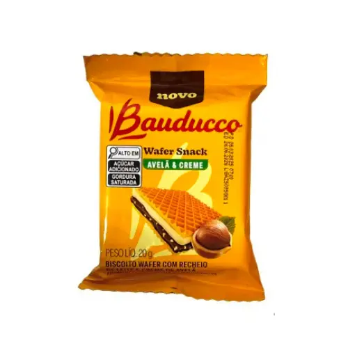 Biscoito Mini Wafer Avelã Bauducco Sachê 20g