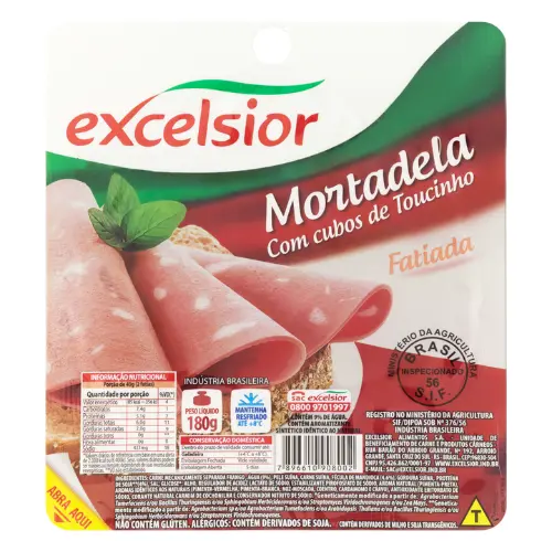 Mortadela Excelsior com Toucinho Fatiado 180g