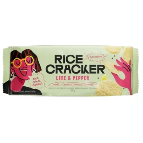 Biscoito de Arroz Rice Cracker Lime e Pepper 100g