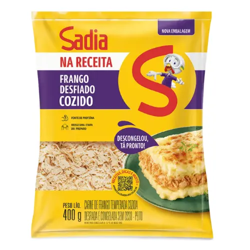 Frango desfiado cozido Na Receita Sadia 400g