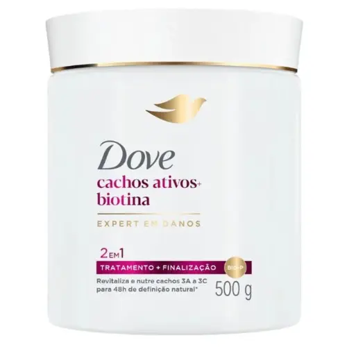 Máscara 2 em 1 Dove Cachos Ativos + Biotina Pote 500g