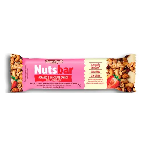 Nuts Bar Castanhas Morango e Choco Branco 25g - Banana Brasil