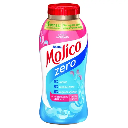 Iogurte Desnatado Morango Zero Lactose Molico Frasco 170g