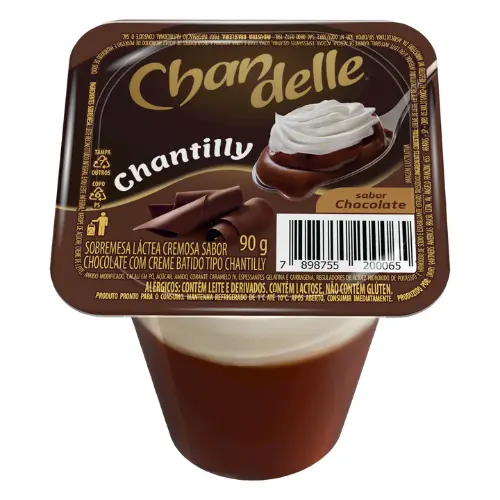 Sobremesa Láctea com Chantilly Chocolate Chandelle Copo 90g