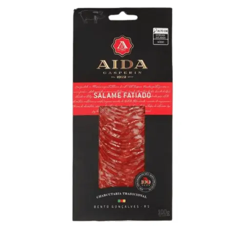 salame italiano fatiado 100g Aida