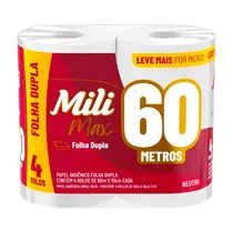 Papel Higiênico Mili Sensitive / Max Folha Dupla com 60 metros